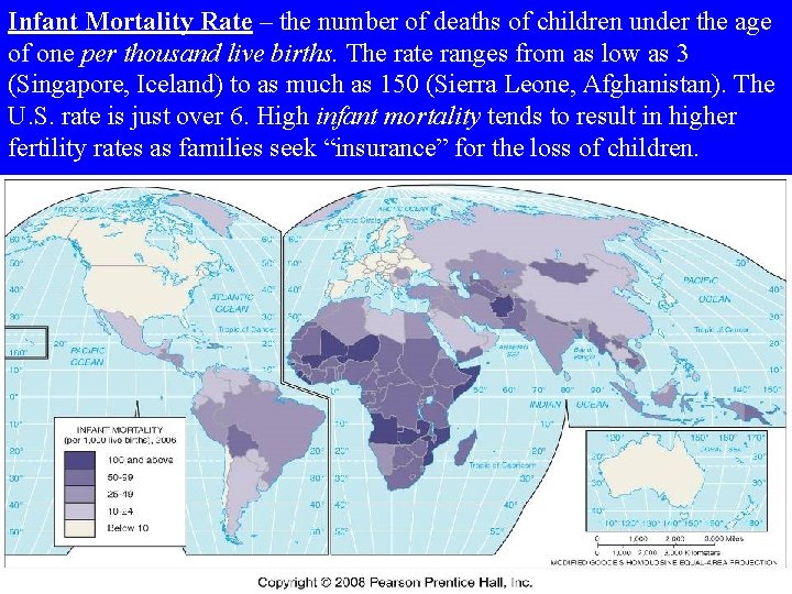 Infant Mortality Rate – the number of deaths of children under the age of