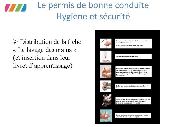 Le permis de bonne conduite Hygiène et sécurité Distribution de la fiche « Le