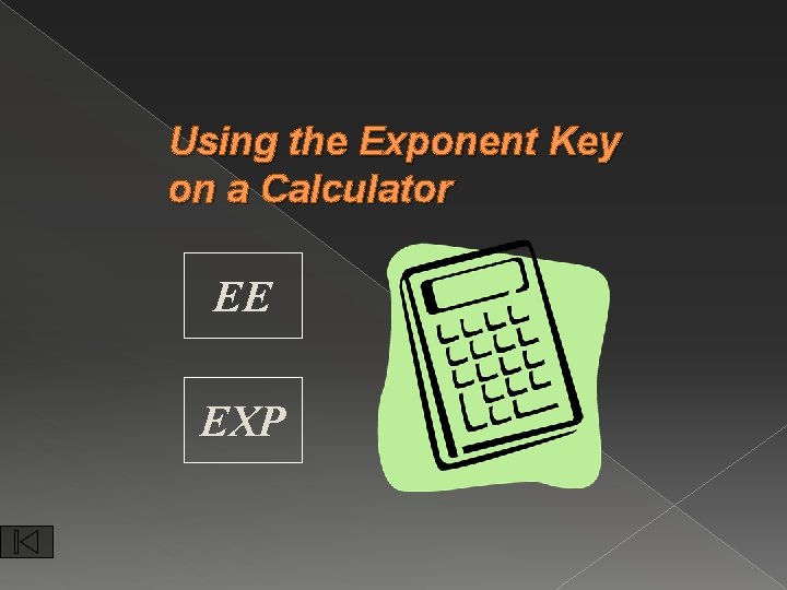 Using the Exponent Key on a Calculator EE EXP 