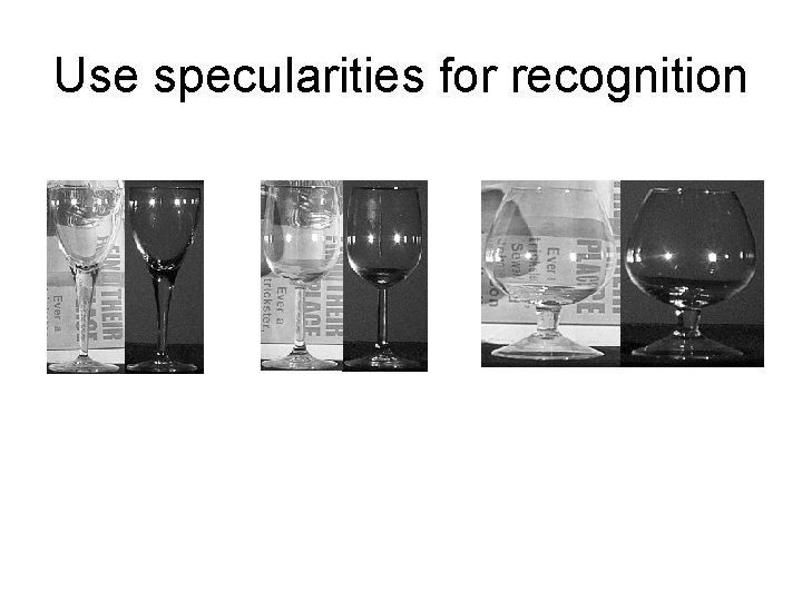 Use specularities for recognition 