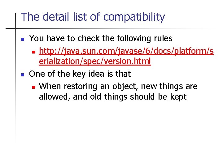 The detail list of compatibility n n You have to check the following rules