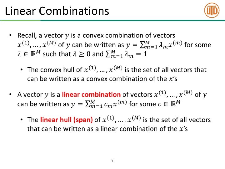 Linear Combinations • 3 