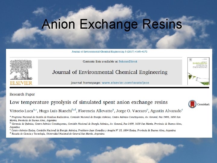 Anion Exchange Resins 