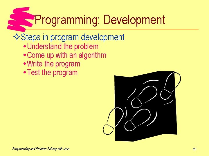 Programming: Development ²Steps in program development Understand the problem Come up with an algorithm