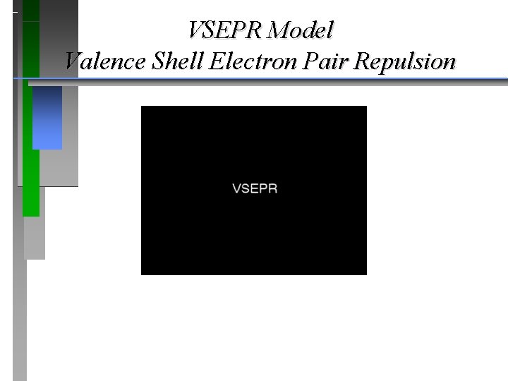 VSEPR Model Valence Shell Electron Pair Repulsion 