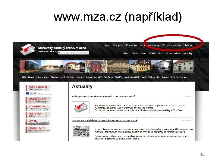 www. mza. cz (například) 41 