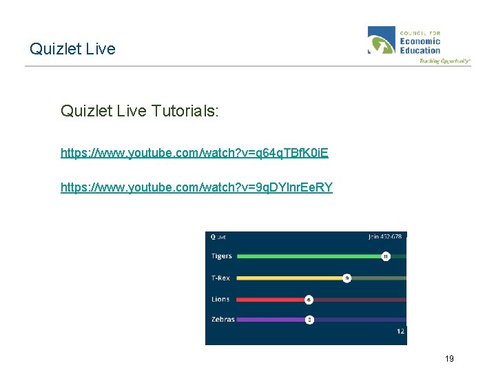 Quizlet Live Tutorials: https: //www. youtube. com/watch? v=q 64 q. TBf. K 0 i.