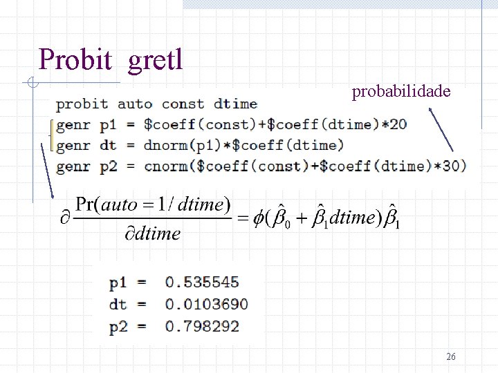 Probit gretl probabilidade 26 