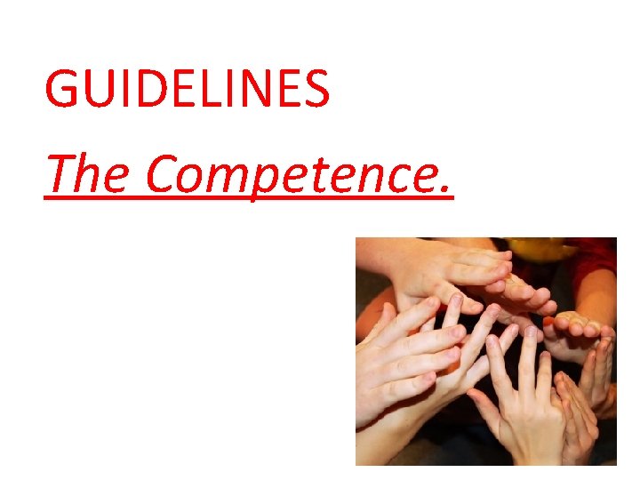 GUIDELINES The Competence. 