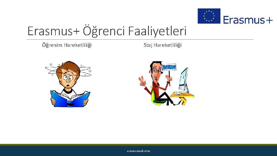 Erasmus+ Öğrenci Faaliyetleri Öğrenim Hareketliliği Staj Hareketliliği AVRUPA BIRLIĞI OFISI 