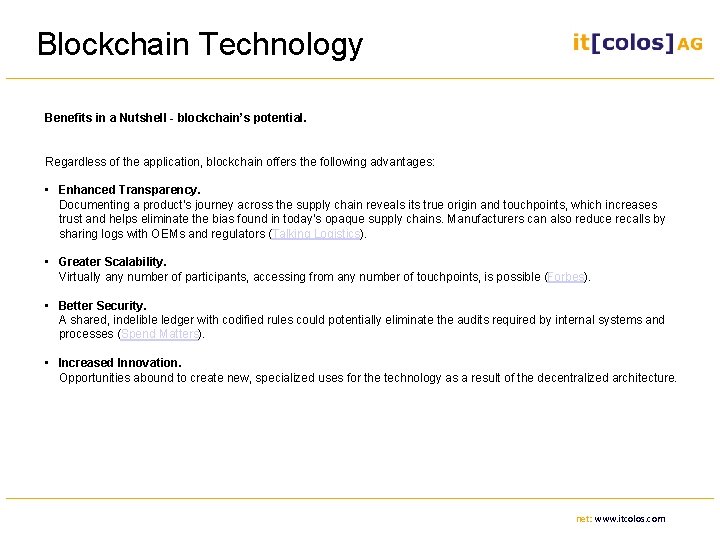 Blockchain Technology Benefits in a Nutshell - blockchain’s potential. Regardless of the application, blockchain