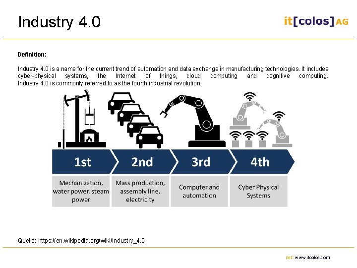 Industry 4. 0 Definition: Industry 4. 0 is a name for the current trend