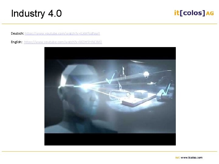 Industry 4. 0 Deutsch: https: //www. youtube. com/watch? v=ILk. WFzdfpw. Y English: https: //www.