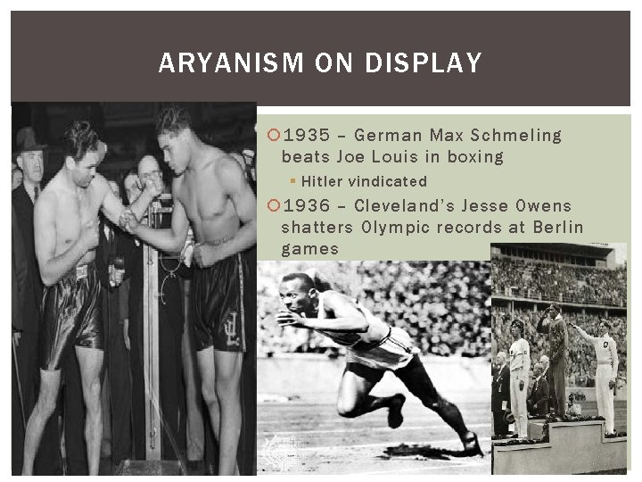 ARYANISM ON DISPLAY 1935 – German Max Schmeling beats Joe Louis in boxing §