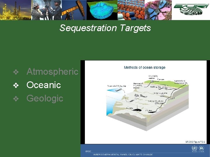 Sequestration Targets Atmospheric v Oceanic v Geologic v 