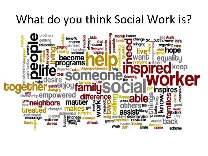 What do you think Social Work is? 