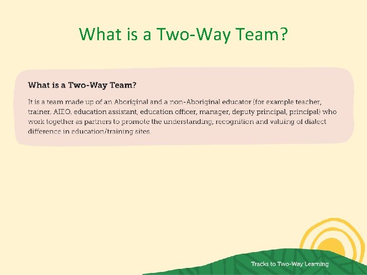 What is a Two-Way Team? 