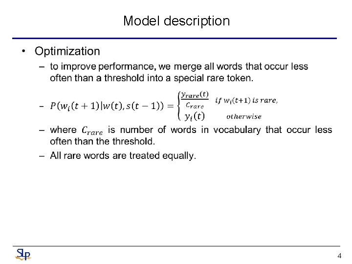 Model description • 4 