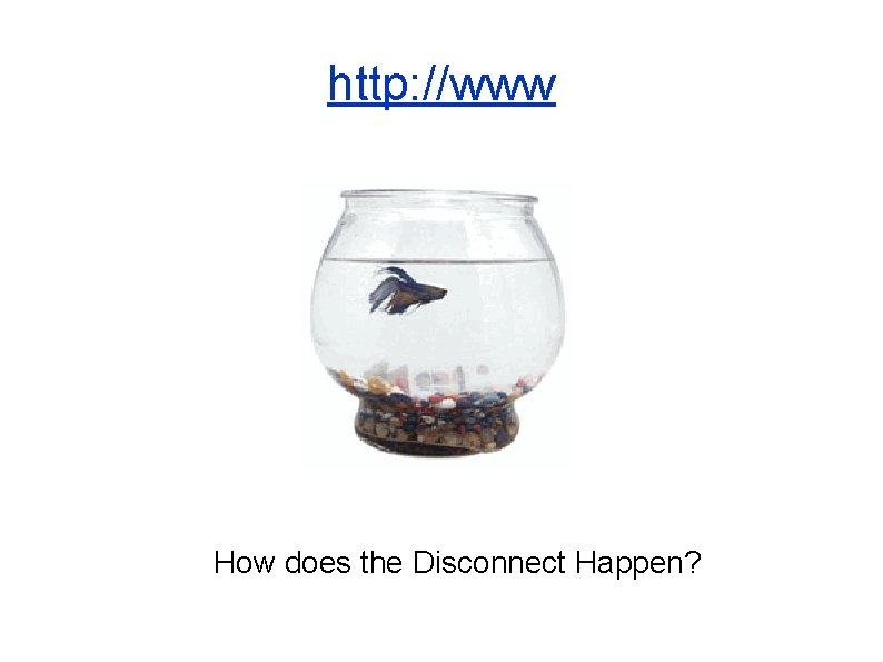 http: //www How does the Disconnect Happen? 