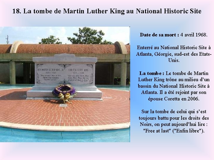 18. La tombe de Martin Luther King au National Historic Site Date de sa