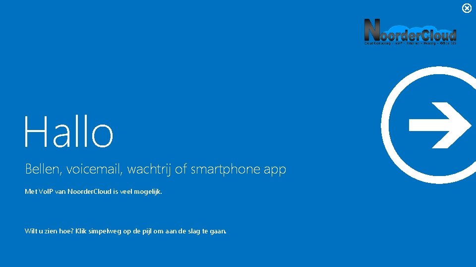 Hallo Bellen, voicemail, wachtrij of smartphone app Met Vo. IP van Noorder. Cloud is