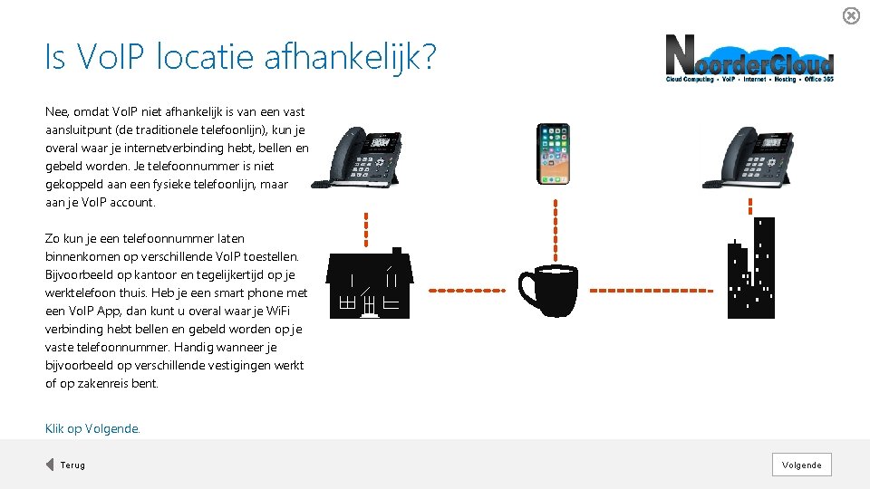 Is Vo. IP locatie afhankelijk? Nee, omdat Vo. IP niet afhankelijk is van een