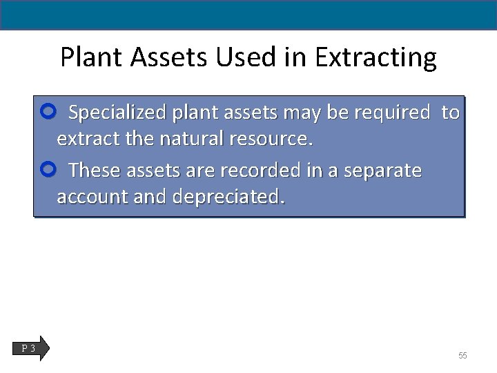 Plant Assets Used in Extracting Specialized plant assets may be required to extract the