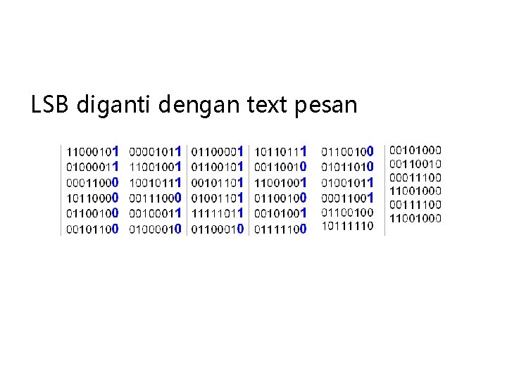 LSB diganti dengan text pesan 