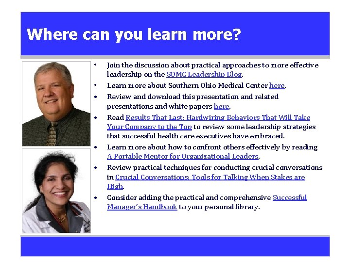 Where can you learn more? • • Join the discussion about practical approaches to