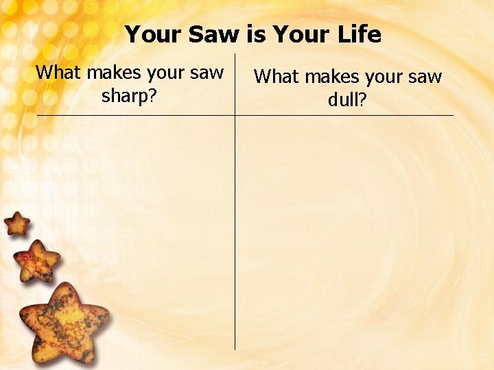 Your Saw is Your Life What makes your saw sharp? What makes your saw