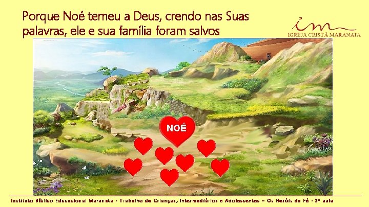 Porque Noé temeu a Deus, crendo nas Suas palavras, ele e sua família foram