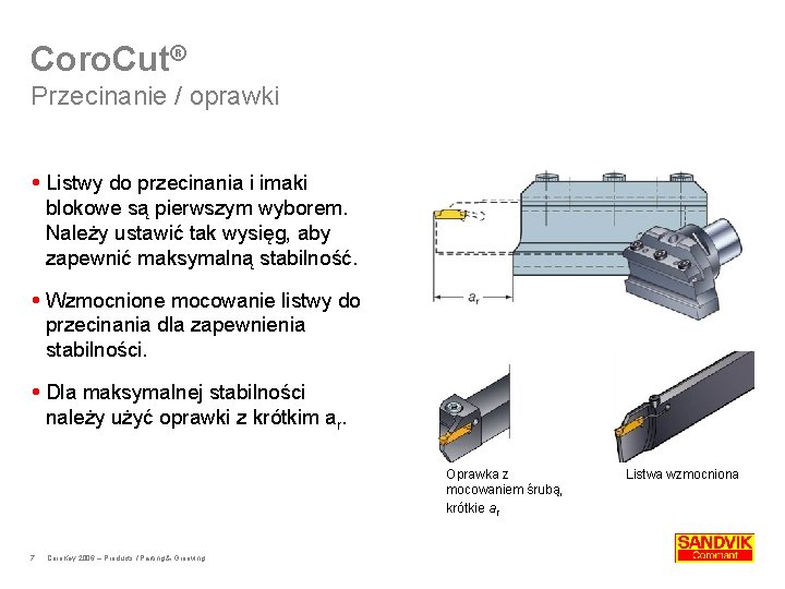 Coro. Cut® Przecinanie / oprawki Listwy do przecinania i imaki blokowe są pierwszym wyborem.