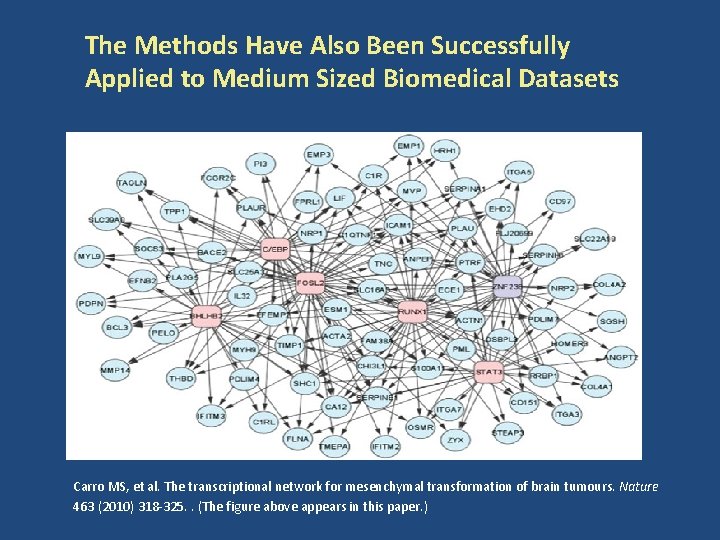 The Methods Have Also Been Successfully Applied to Medium Sized Biomedical Datasets Carro MS,