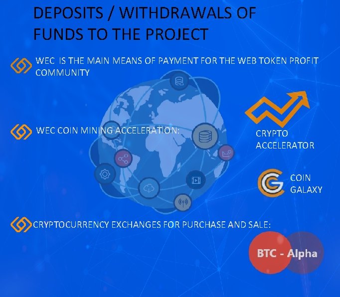DEPOSITS / WITHDRAWALS OF FUNDS TO THE PROJECT WEC IS THE MAIN MEANS OF