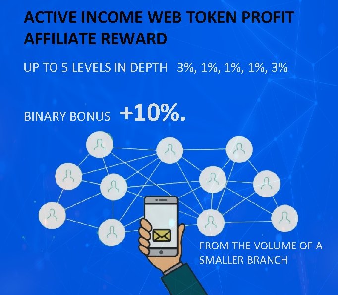 ACTIVE INCOME WEB TOKEN PROFIT AFFILIATE REWARD UP TO 5 LEVELS IN DEPTH 3%,