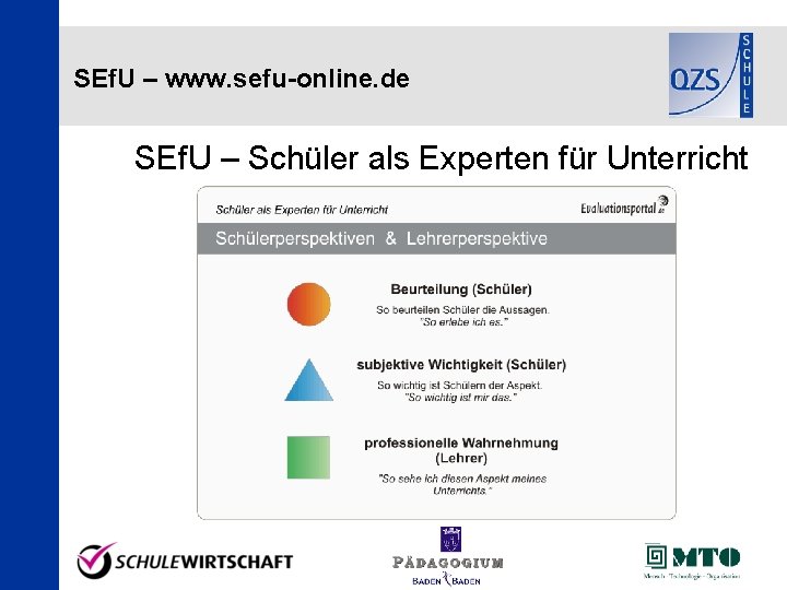 SEf. U – www. sefu-online. de SEf. U – Schüler als Experten für Unterricht