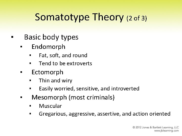 Somatotype Theory (2 of 3) ▪ Basic body types ▪ Endomorph ▪ ▪ ▪