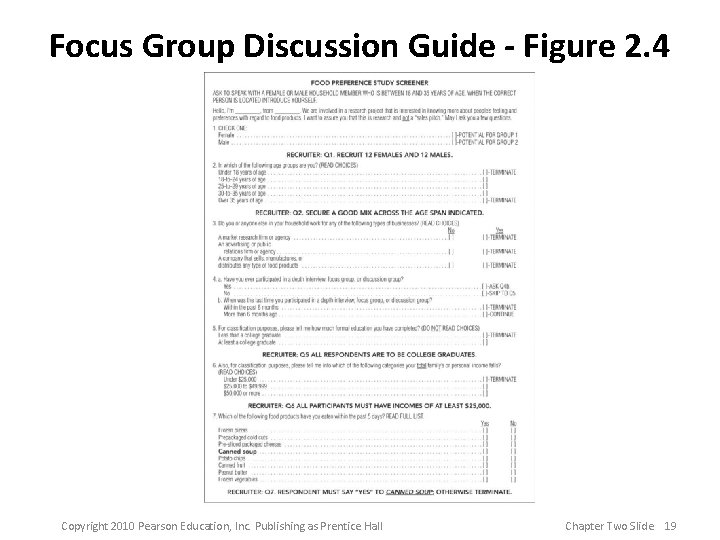 Focus Group Discussion Guide - Figure 2. 4 Copyright 2010 Pearson Education, Inc. Publishing