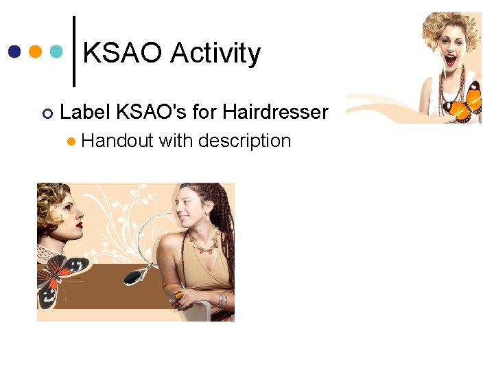 KSAO Activity Label KSAO's for Hairdresser Handout with description 