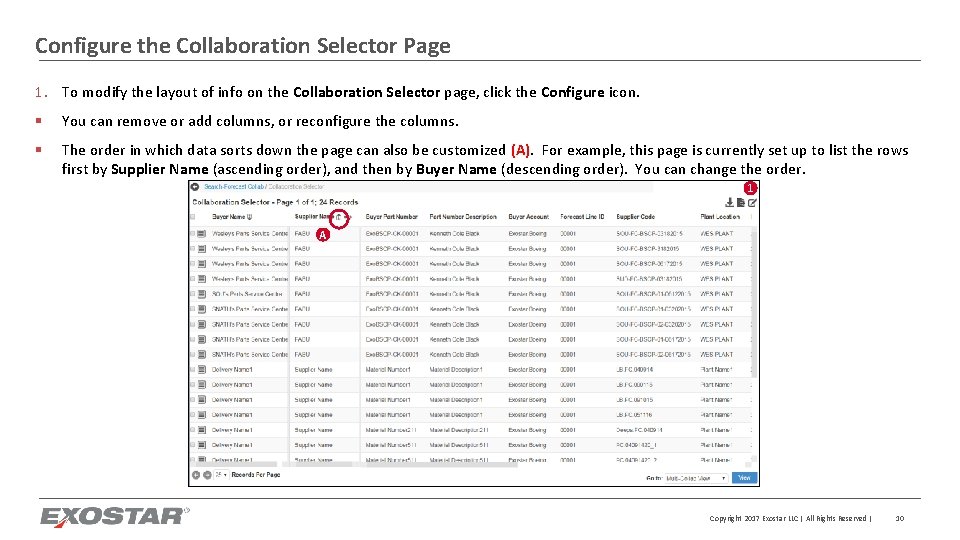 Configure the Collaboration Selector Page 1. To modify the layout of info on the