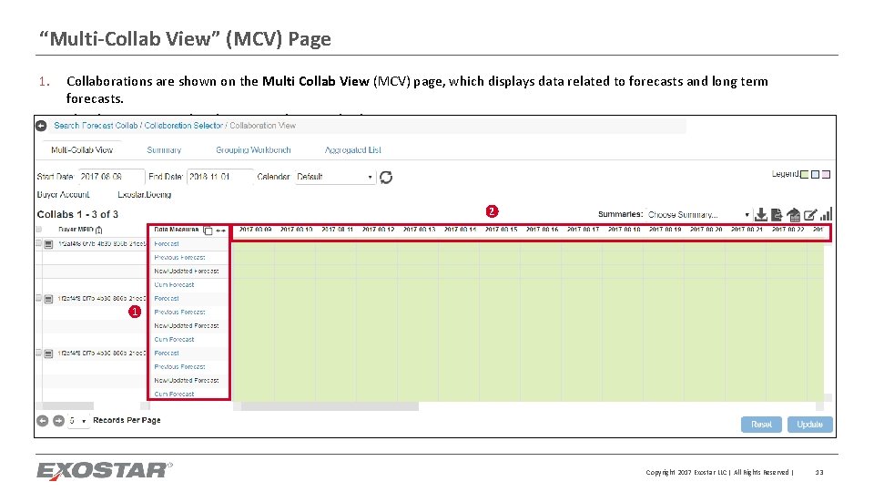 “Multi-Collab View” (MCV) Page 1. 2. Collaborations are shown on the Multi Collab View