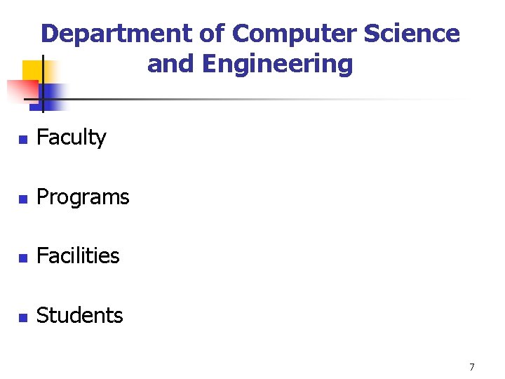 Department of Computer Science and Engineering n Faculty n Programs n Facilities n Students