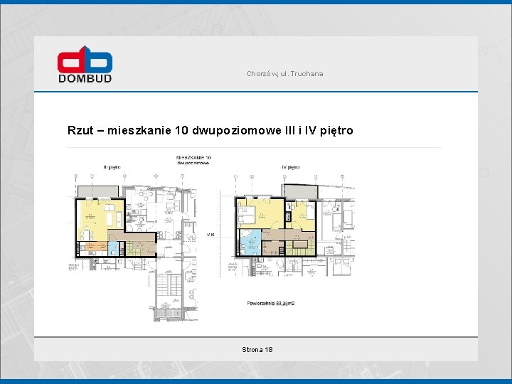 Chorzów, ul. Truchana Rzut – mieszkanie 10 dwupoziomowe III i IV piętro Strona 18