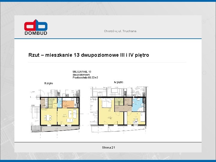 Chorzów, ul. Truchana Rzut – mieszkanie 13 dwupoziomowe III i IV piętro Strona 21