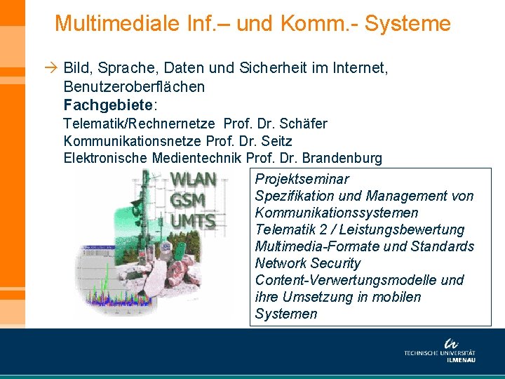 Multimediale Inf. – und Komm. - Systeme à Bild, Sprache, Daten und Sicherheit im