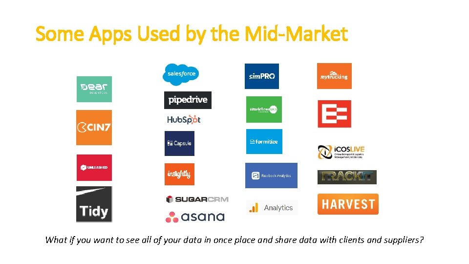 Some Apps Used by the Mid-Market What if you want to see all of