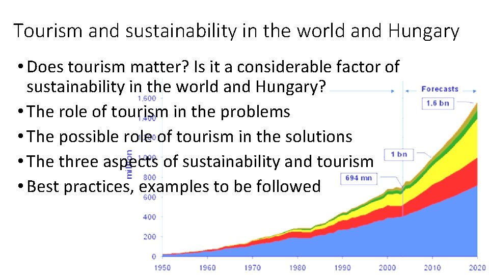Tourism and sustainability in the world and Hungary • Does tourism matter? Is it