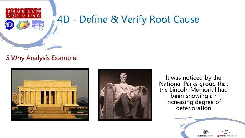  4 D - Define & Verify Root Cause 5 Why Analysis Example: It