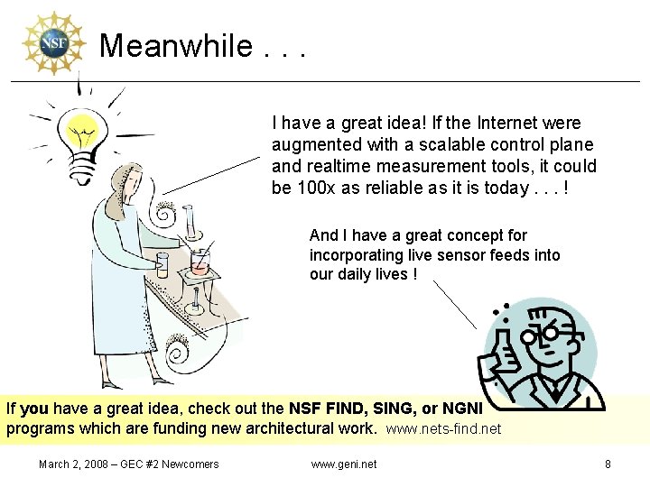 Meanwhile. . . I have a great idea! If the Internet were augmented with