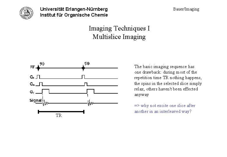 Bauer/Imaging Universität Erlangen-Nürnberg Tech. I - multislice Institut für Organische Chemie Imaging Techniques I